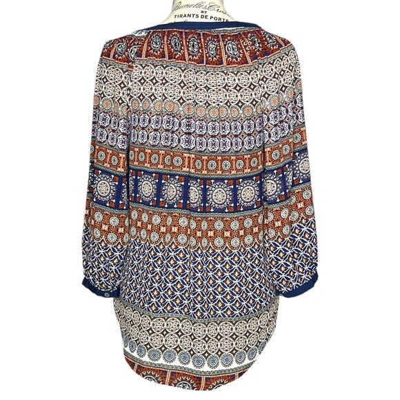 Daniel Rainn (S) Wilcox Tie Neck Blouse - Stitch Fix 3/4 Sleeve Tassel Boho Top - Picture 5 of 12